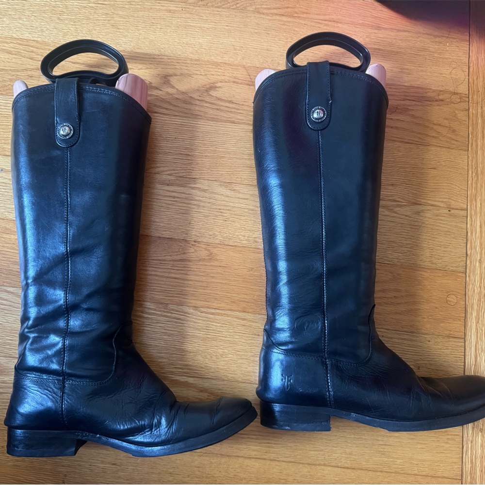 Frye Black Leather Tall Boots